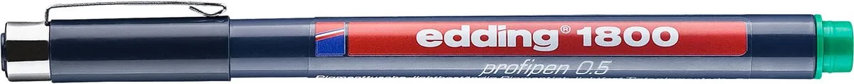 Edding 1800 profipen fineliner 0.5 0,5 mm de edding en Vert – photo produit