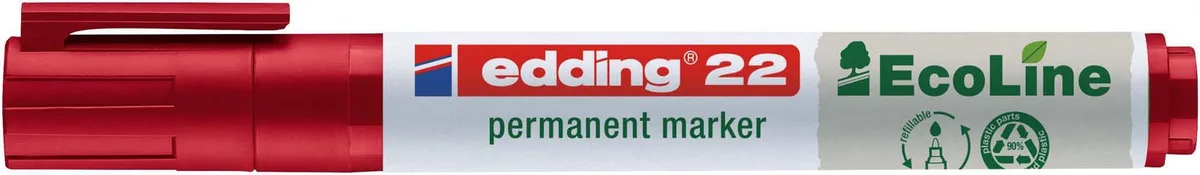 edding 22 Permanentmarker 1.0 - 5.0 mm Rot van edding – productfoto