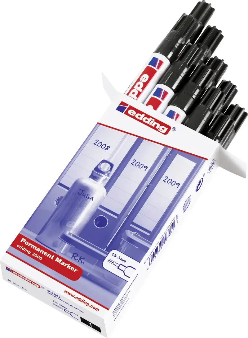edding 3000 4-30000-001 Permanentmarker Schwarz wasserfest: Ja by edding – product photo