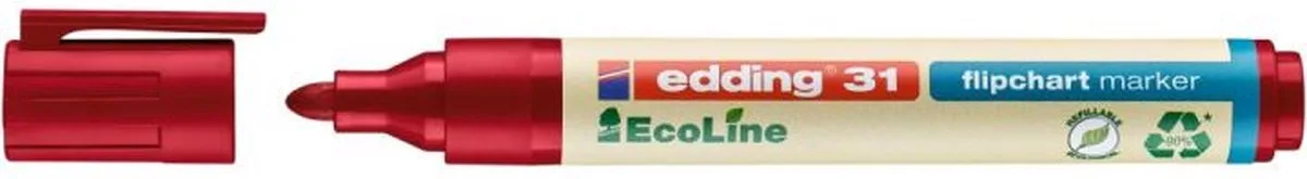 Edding 31 EcoLine markeerstift 1 stuk(s) Kogelpunt från edding i Röd – produktbild