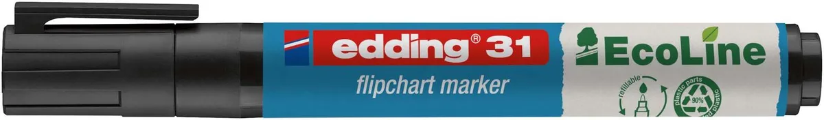 Viltstift edding 31 eco flipover rond 1.5-3mm zw | 10 stuks van edding – productfoto