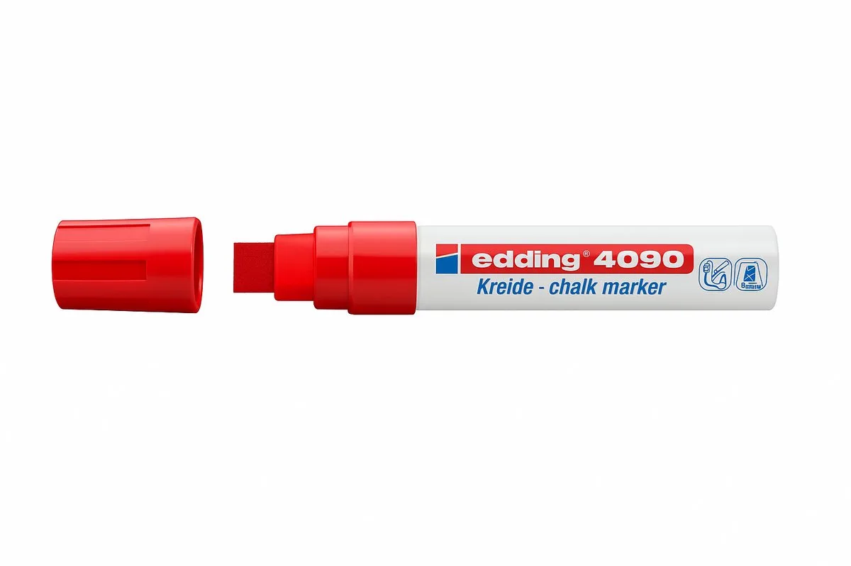 Edding 4090 - Kalkmarker / Window Marker - 4-15 mm - Set van 5 de edding en Rouge – photo produit