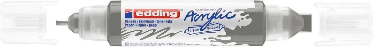 Edding 5400 3D double liner - Acrylmarker - Antraciet (926) de edding en Anthracite, Blanc – photo produit