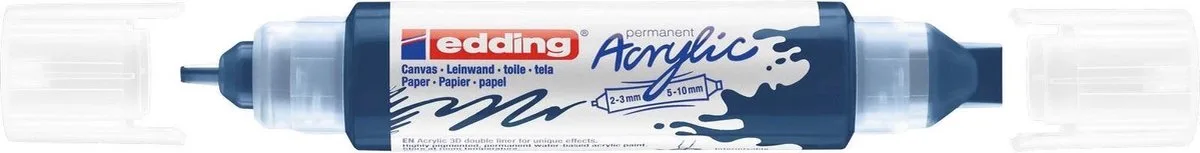 Edding 5400 3D double liner - Acrylmarker - Elegant Midnight (933) fra edding i Blå, Hvid – produktbillede
