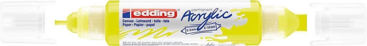 Edding 5400 3D double liner - Acrylmarker - Neon (065) fra edding i Gul – produktbillede
