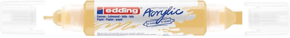 Edding 5400 3D double liner - Acrylmarker - Pastel (915) fra edding i Gul – produktbillede