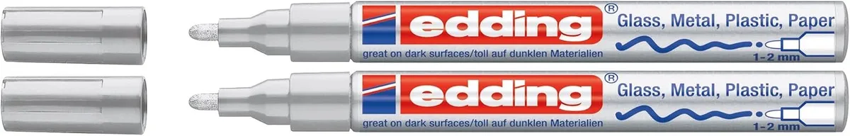 Edding 751 Lakmarker Twinpack - M Punt de edding en Argent – photo produit