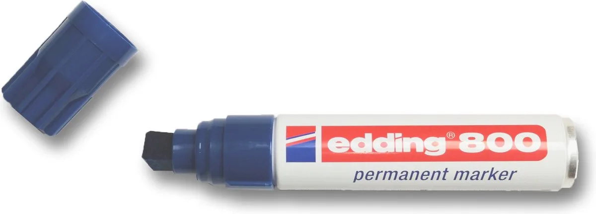 Edding 800 - Permanent marker - 5 Stuks - Watervaste stift - Puntdikte van 4 tot 12mm - (099.0971) fra edding i Blå – produktbillede