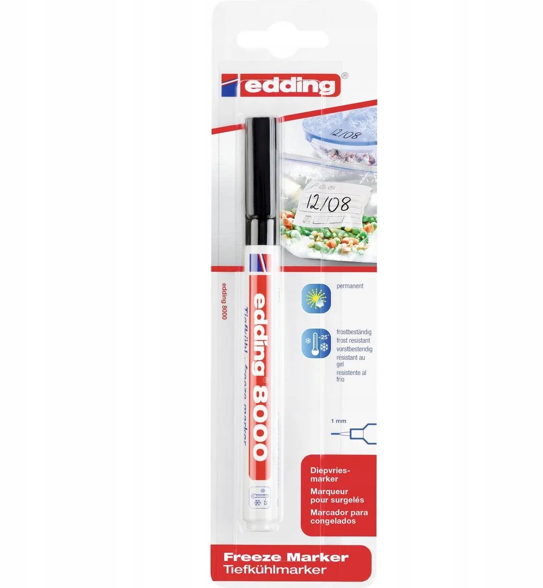 Edding 8000 Marker - Temperatuurbestendig voor Diepvries & Laboratorium van edding in Zwart – productfoto