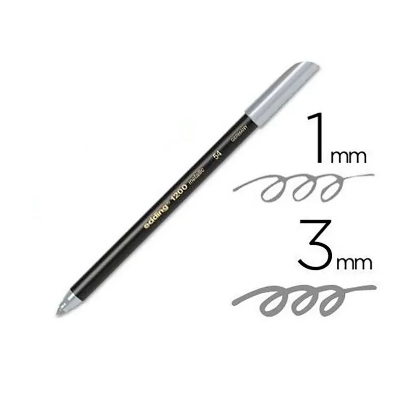 Fineliner edding 1200 054 fijn metallic zilver van edding – productfoto 2 van 3