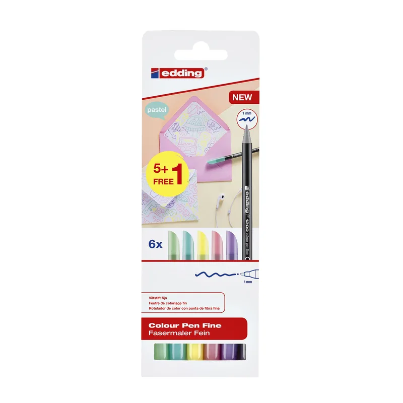Fineliner edding 1200 f pastel assorti | 10 stuks van edding – productfoto