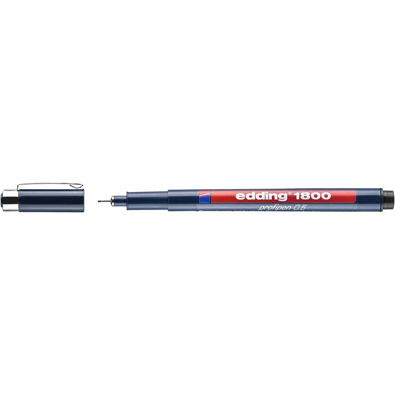 Fineliner edding 1800 0.5mm zwart | 10 stuks by edding – product photo