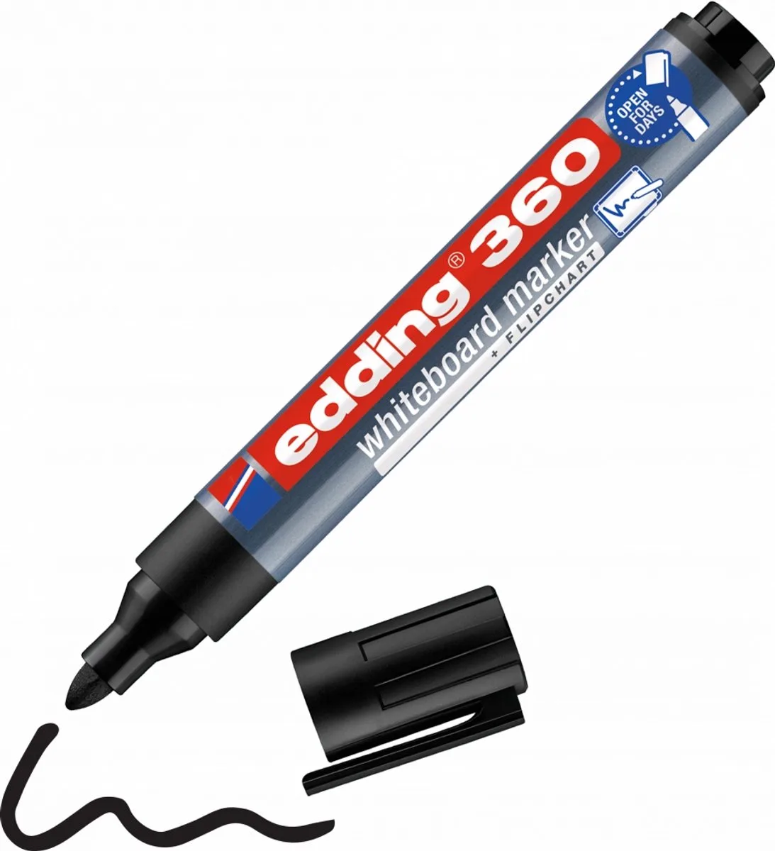 Flipchart Marker 1,5-3mm - Droog Uitwisbaar von edding in Schwarz – Produktfoto