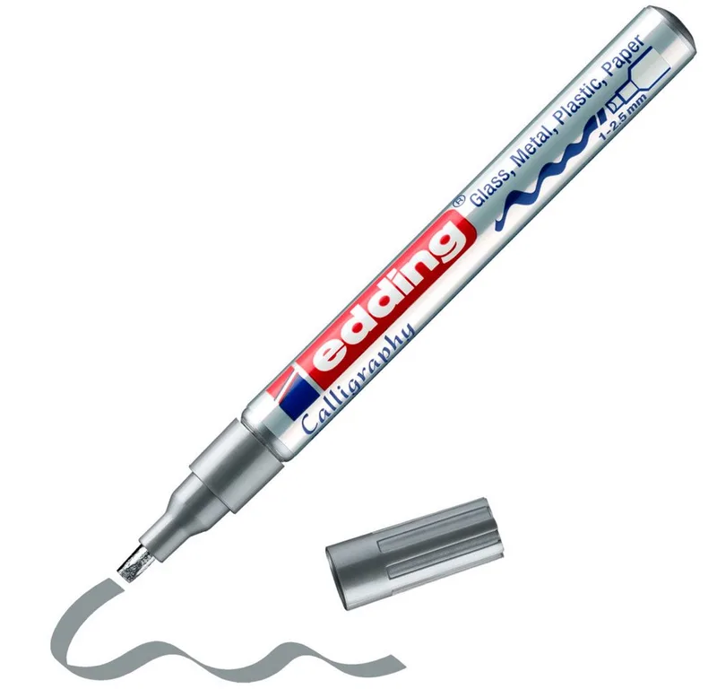 Kalligraphie-Stift Glanzlack-Marker 753 Kalligraphie, Geruchsneutral by edding in Silver – product photo