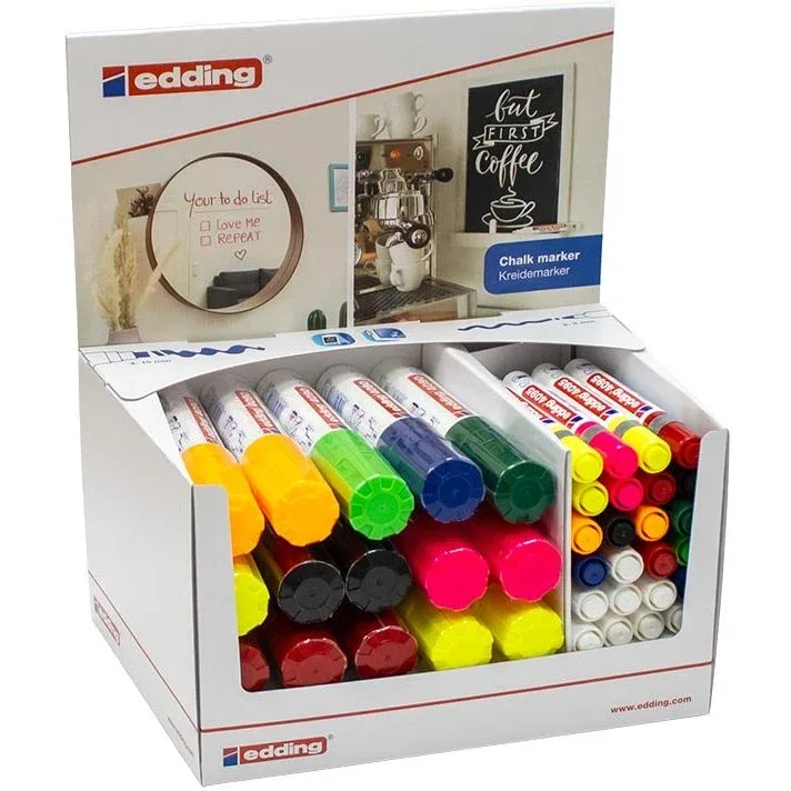 Krijtmarker e-4090, e-4095, display van 44 stuks fra edding – produktbillede