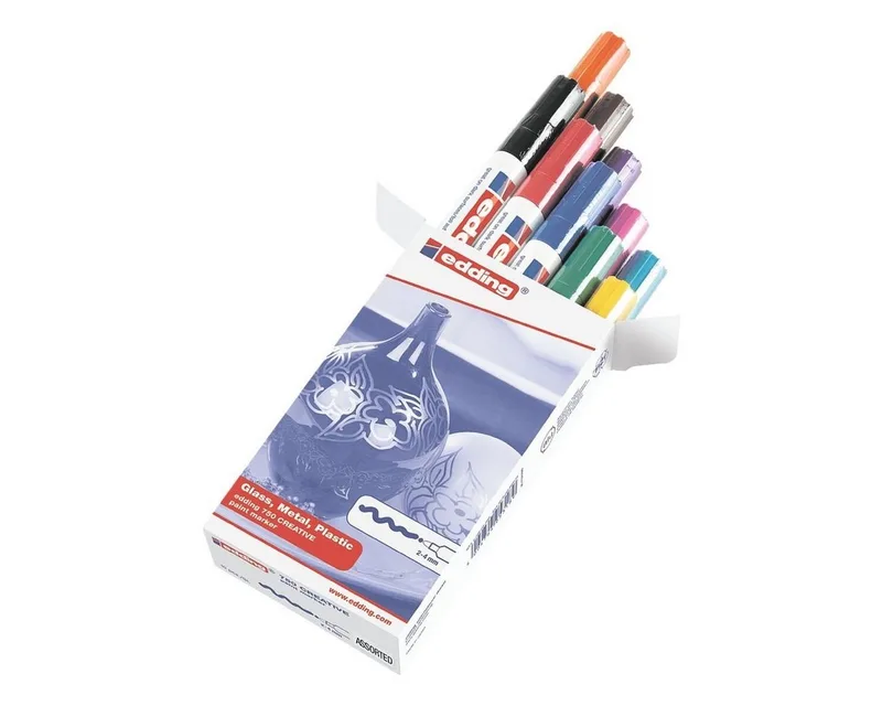 Lackmarker 750, (10-tlg), Strichstärke 2-4 mm, wasserfest de edding en Multicolore – photo produit