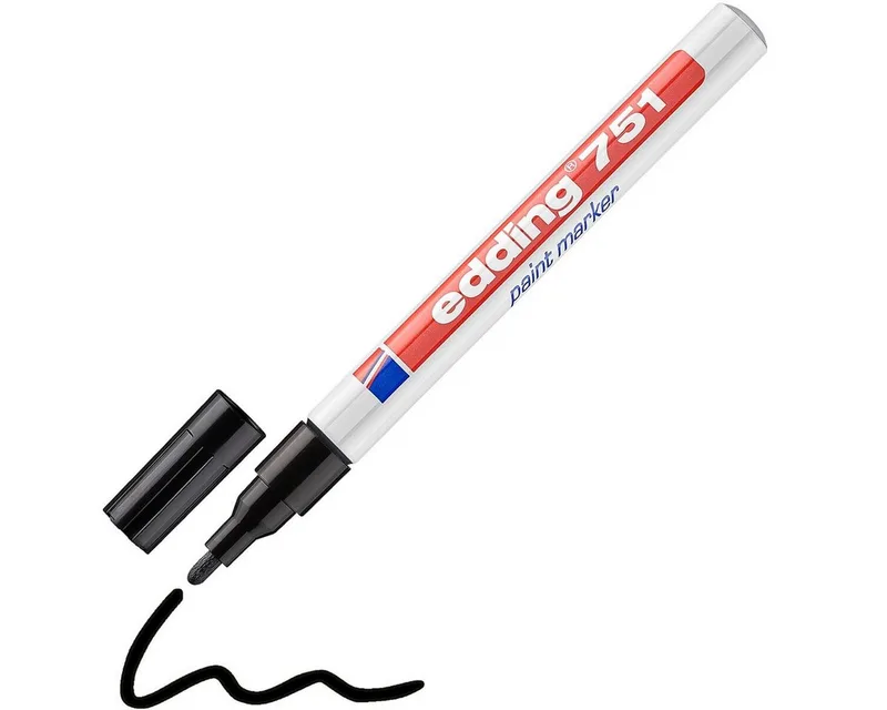 Lackmarker 751, (1-tlg), Strichstärke 1-2 mm, wasserfest, voll deckend by edding in Black – product photo