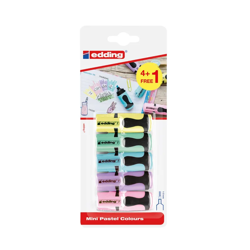 Markeerstift edding 7 mini 1-3mm pastel assorti | 10 stuks by edding – product photo