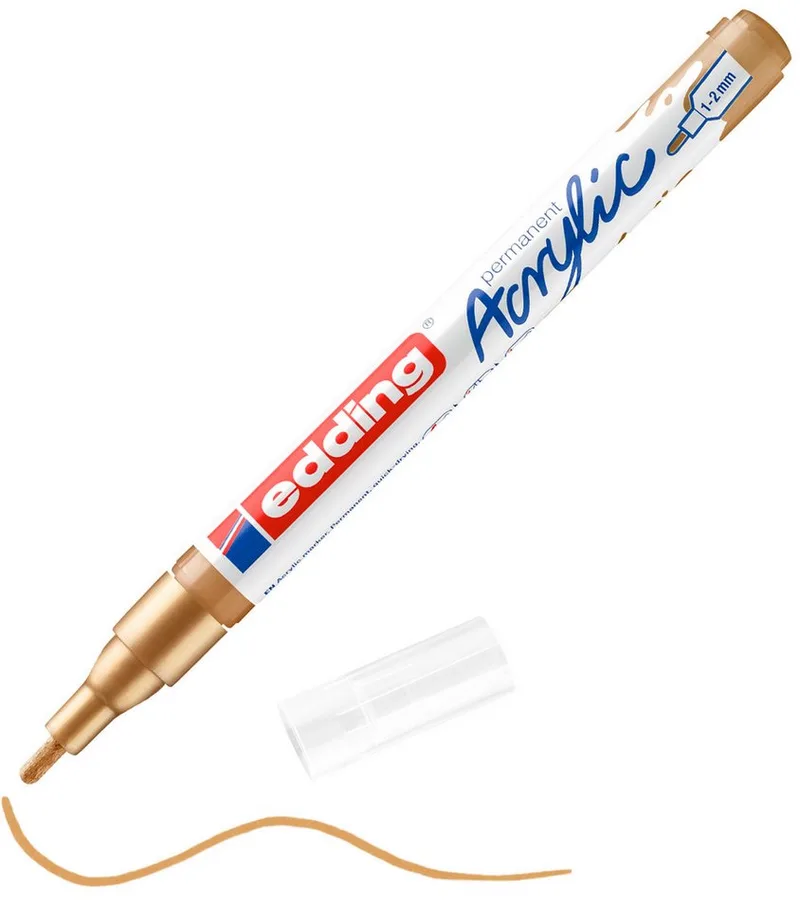 Marker 5300, 1 mm - 2 mm Strichstärke, Wasserfest, geruchsarm, lichtecht von edding in Gold – Produktfoto