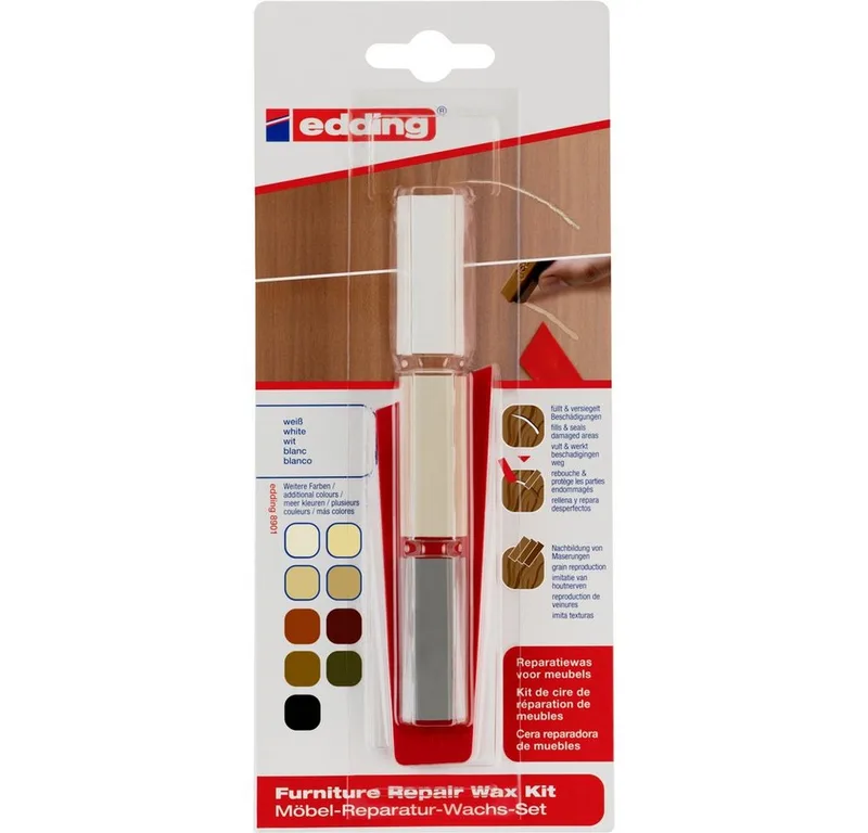 Marker Edding 8901 4-8901-1-4049 Möbel-Reparaturwachs-Set Weiß fra edding – produktbillede