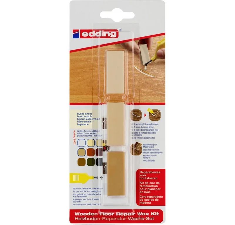 Marker Edding 8902 4-8902-1-4611 Holzboden Reparaturwachsset Buche, Ahorn de edding – photo produit
