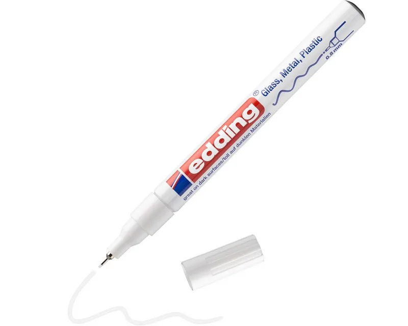 Marker Glanzlack-Marker 780 creative in mit 0,8 mm Rundspitze, Rundspitze wasserfest hitzebeständig bis 400 Grad by edding in White – product photo