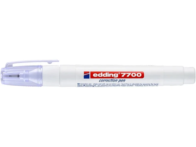 Marker Korrekturstift für Papier und Kartonagen, geruchsarm schnelltrocknend Clip vorhanden by edding in White – product photo 2 of 3