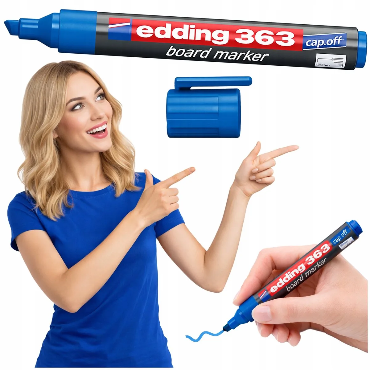 Marker voor Whiteboards - 1.5 mm van edding in Blauw – productfoto
