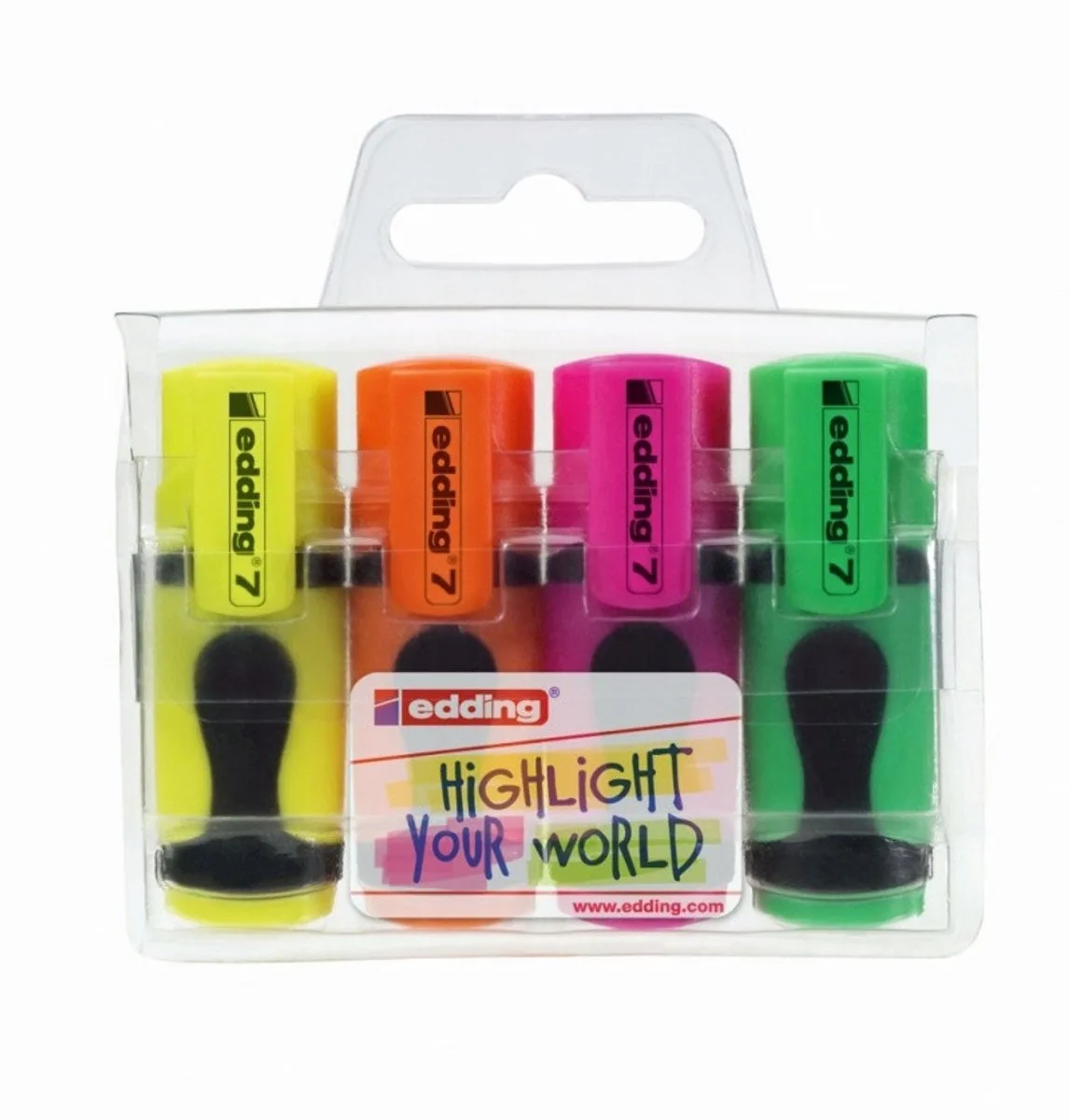 Mini Markeerstift Set 4 Kleuren - Essentieel Kantoor & Schoolmateriaal by edding in Multicolour – product photo
