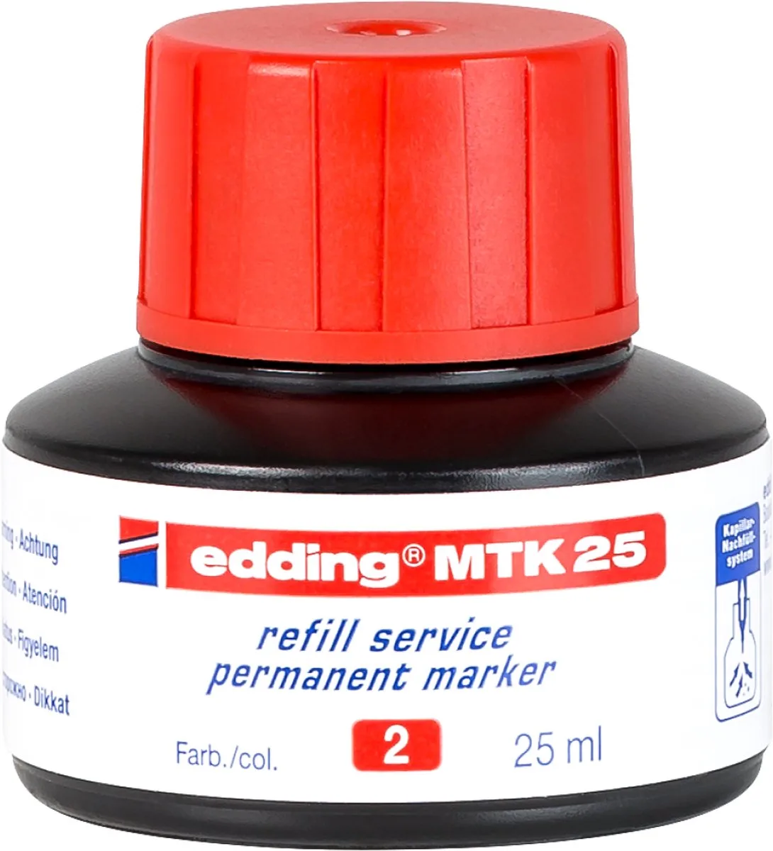 MTK 25 navulinkt permanent marker - geschikt voor edding permanent markers - gemakkelijk navullen via het capillairsysteem de edding en Rouge – photo produit