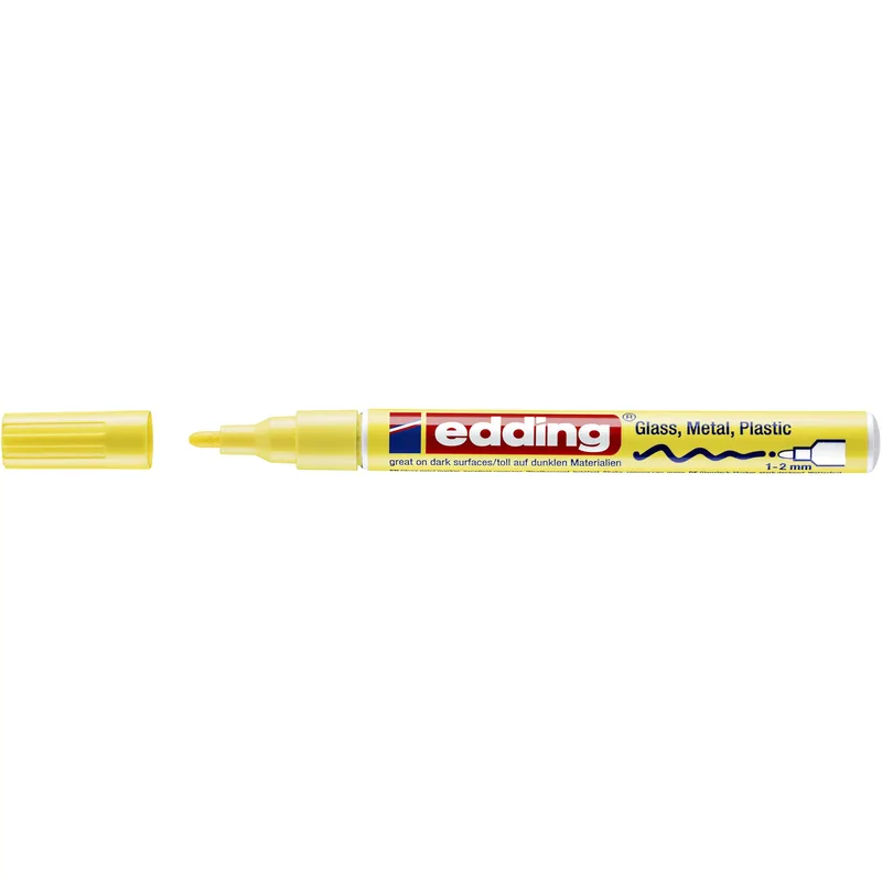 Paintmarker edding 751 oliebasis 1-2mm pastel geel | 10 stuks de edding – photo produit