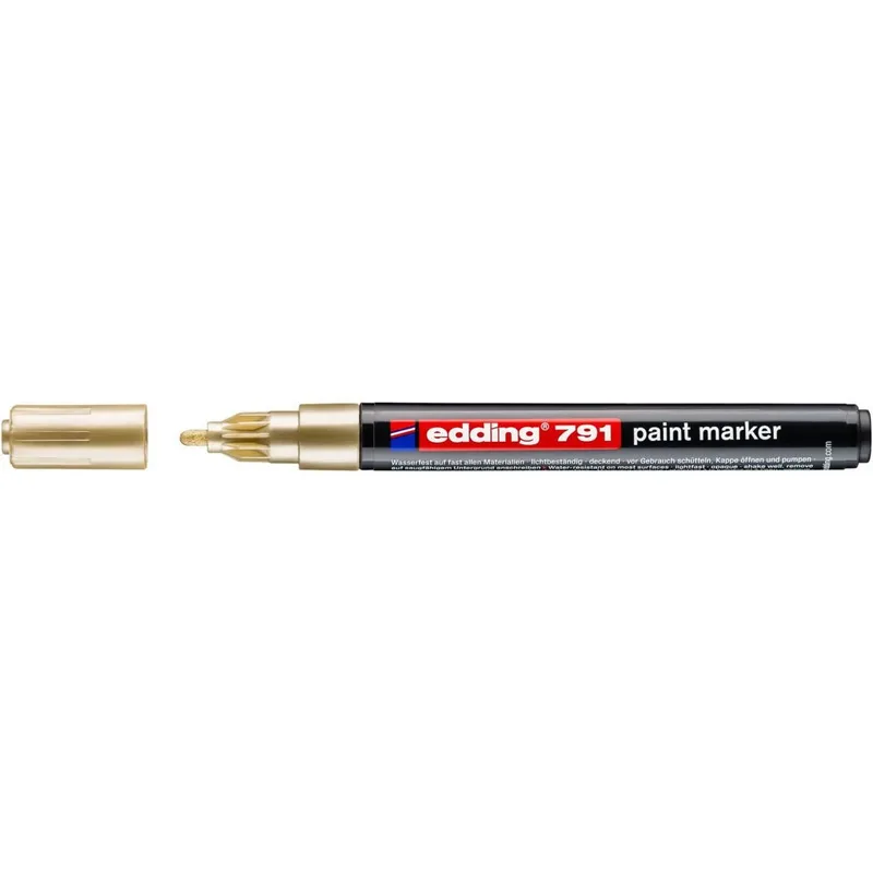 Paintmarker edding 791 alcoholbasis 1-2mm goud | 10 stuks von edding – Produktfoto
