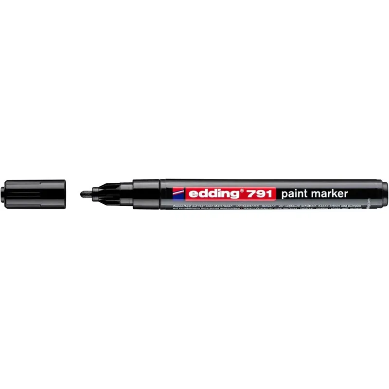 Paintmarker edding 791 alcoholbasis 1-2mm zwart | 10 stuks by edding – product photo