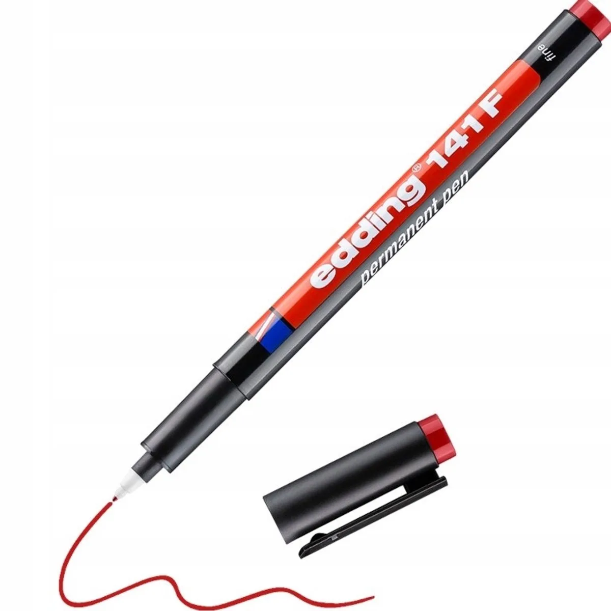 Permanent Marker 0,6 mm - Voor folie en diverse ondergronden von edding in Rot – Produktfoto