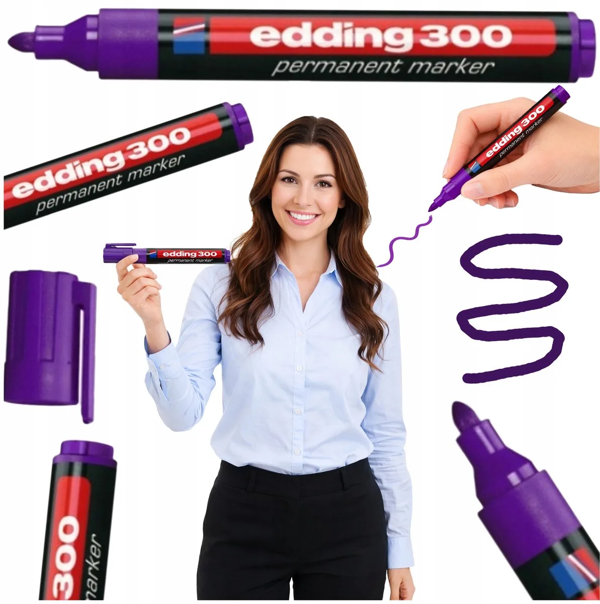Permanent Marker 1,5-3 mm - Vervaagt niet van edding in Paars – productfoto