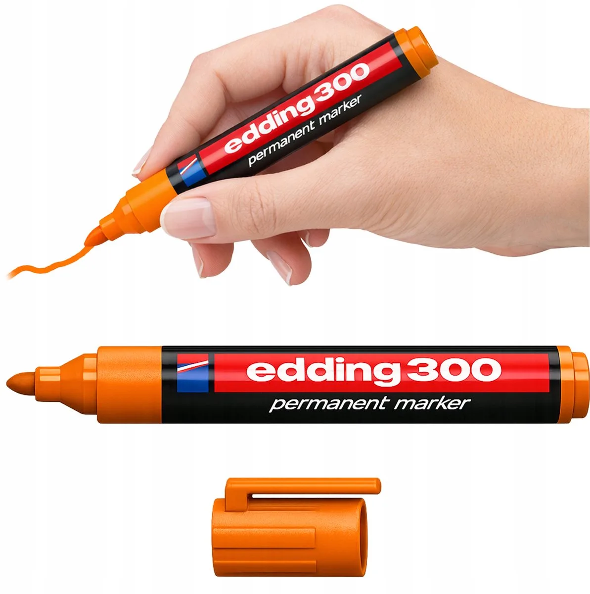 Permanent Marker 1,5-3mm - Vervaagt niet fra edding i Orange – produktbillede