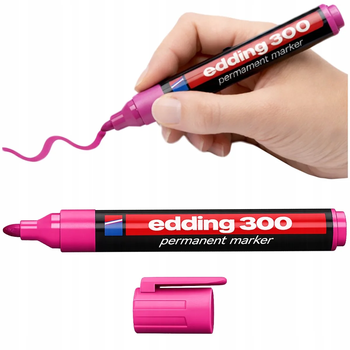 Permanent Marker 1,5-3mm - Watervast & Sneldrogend de edding en Rose – photo produit