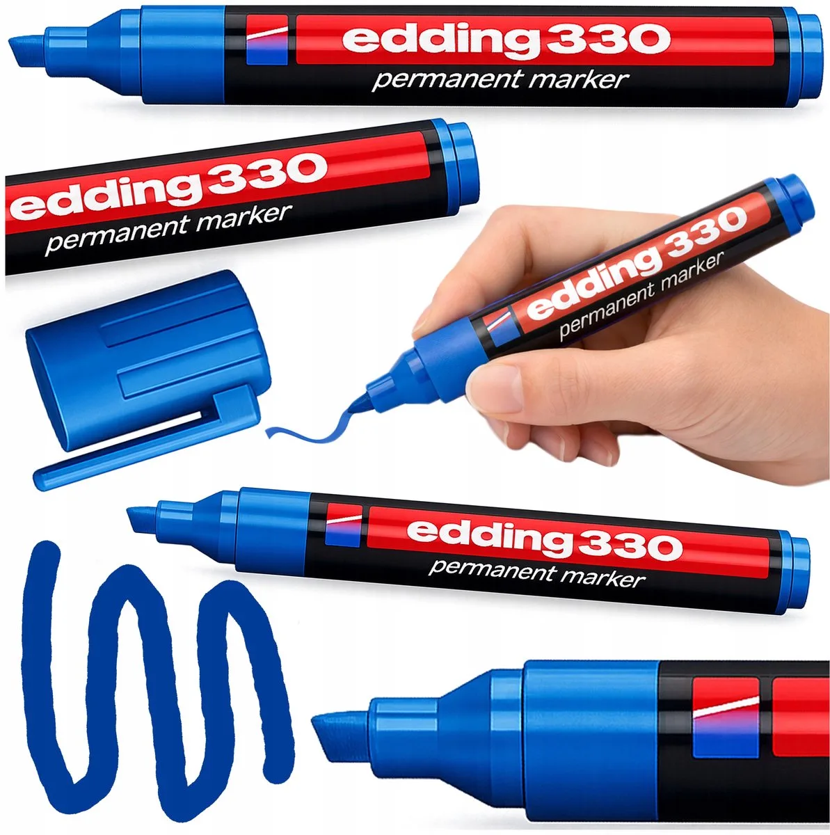 Permanent Marker 1-5mm - Duurzaam en Veegvast by edding in Blue – product photo