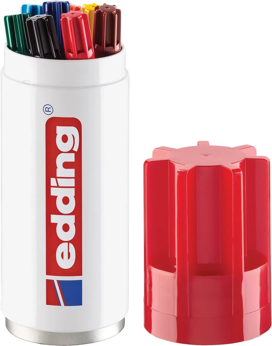 permanent marker 3000, koker van 8 stuks in geassorteerde kleuren 9 stuks de edding en Assortiment aan kleuren – photo produit