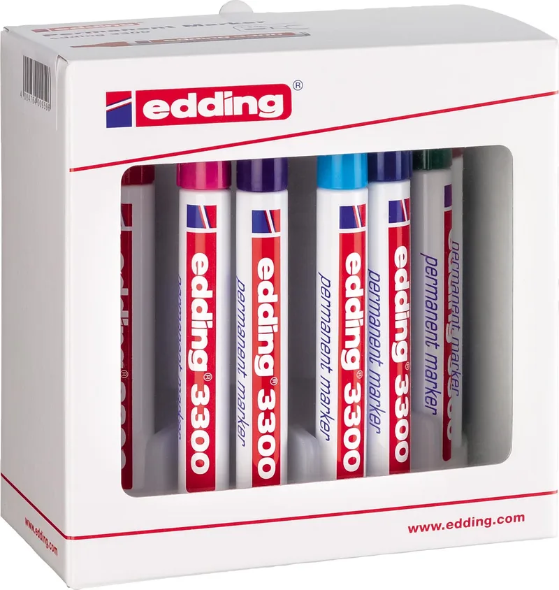 permanent marker e-3300 doos van 10 stuks in geassorteerde kleuren by edding – product photo