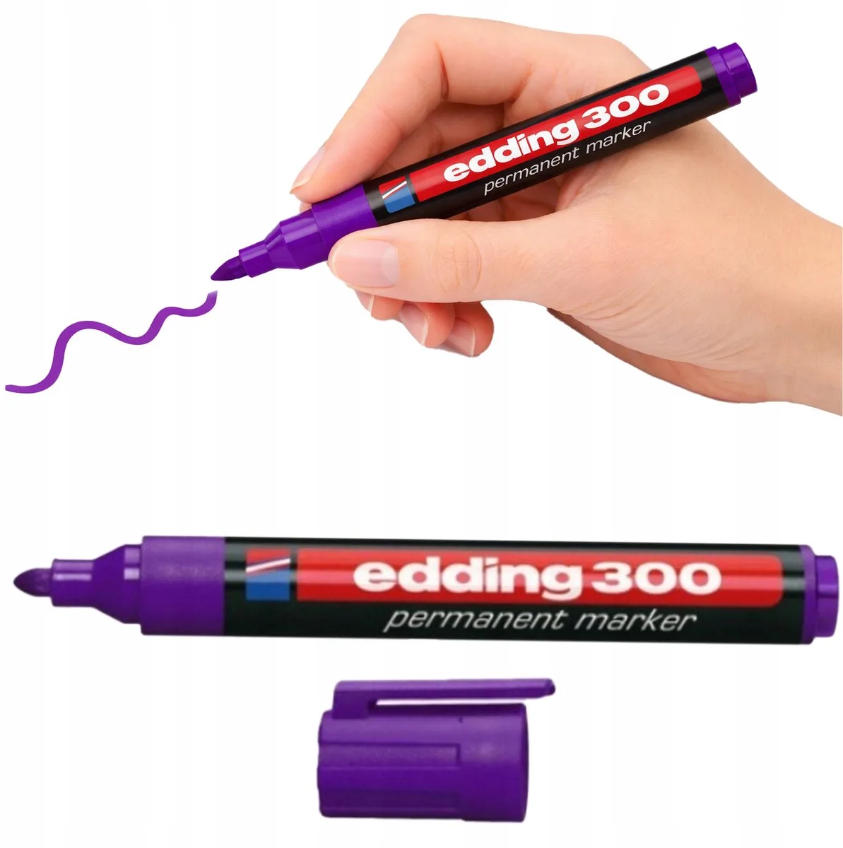 Permanent Marker Fioletowy, 1,5-3 mm, sneldrogend, vervaagt niet van edding in Fiolet – productfoto