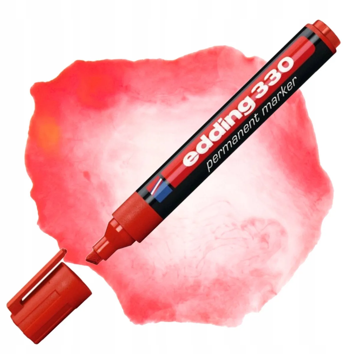 Rode Stift met Vlakke Punt - Permanent Marker 1-5mm van edding in Rood – productfoto