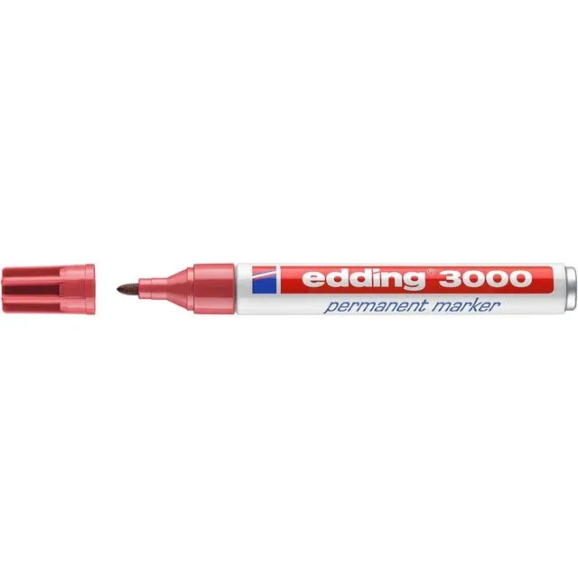 Viltstift edding 3000 rond 1.5-3mm karmijnrood | 10 stuks de edding – photo produit
