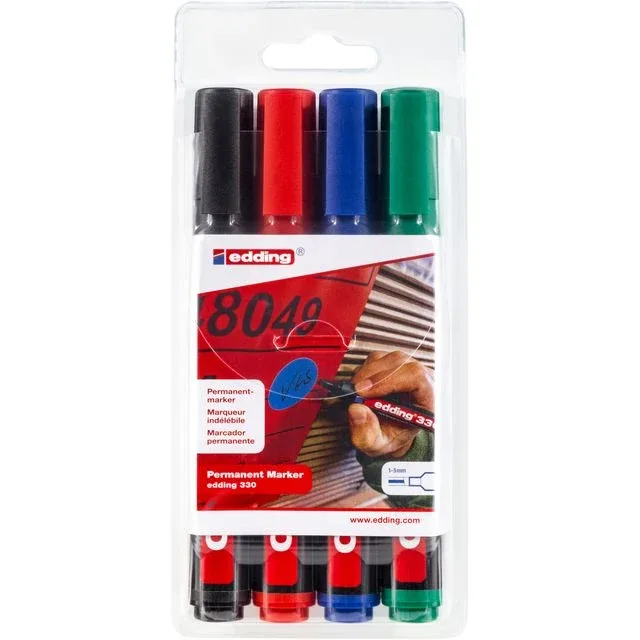 Viltstift edding 330 schuin 1-5mm assorti | 10 stuks by edding – product photo