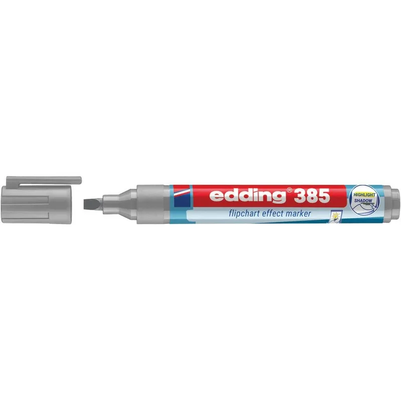 Viltstift edding 385 flipover penseel zilvergrijs | 10 stuks von edding – Produktfoto