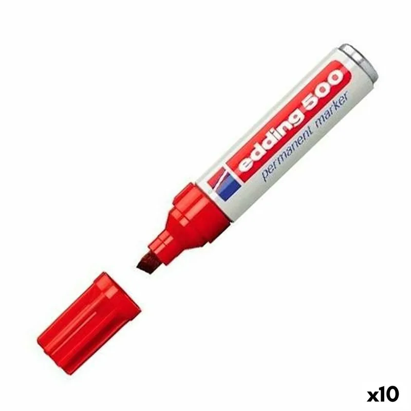 Viltstift edding 500 schuin 2-7mm - 10 stuks by edding in Red – product photo