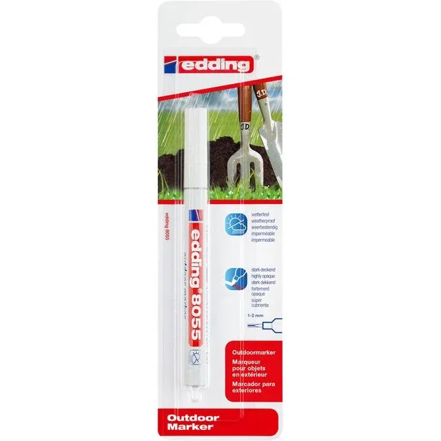 Viltstift edding 8055 outdoor 1-2mm blist1 wit | 5 stuks by edding – product photo