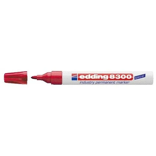 Viltstift edding 8300 industrie rond 1-3mm rood | 100 stuks von edding – Produktfoto