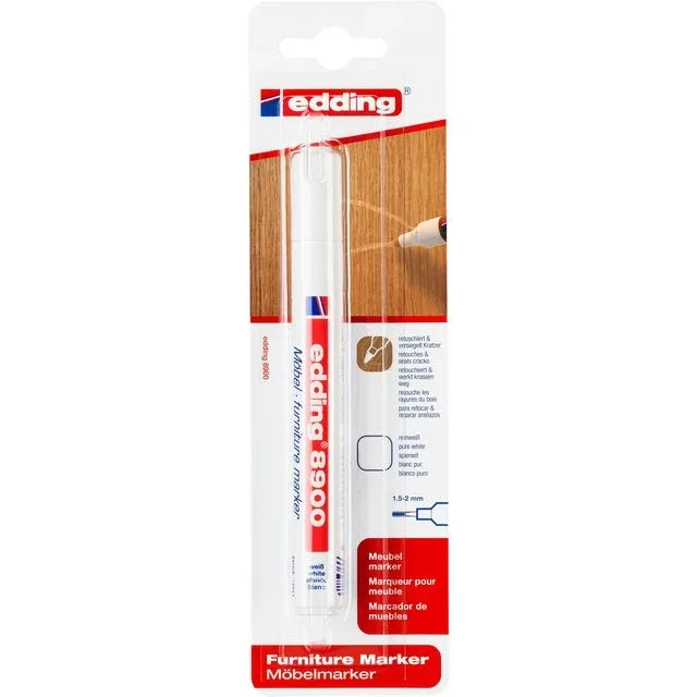 Viltstift edding 8900 meubel rond 1.5-2mm spierwit | 5 stuks by edding – product photo