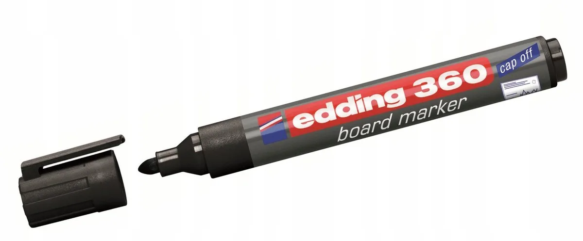 Whiteboard Marker 1,5-3 mm - Sneldrogend en uitwisbaar van edding in Zwart – productfoto